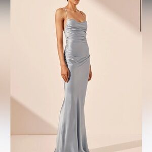 La Lune Lace Back Maxi Dress - Powder Blue